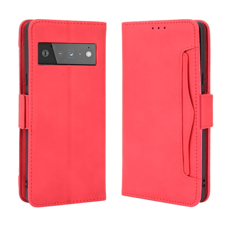 For Google Pixel 6 Skin Feel Calf Pattern Horizontal Flip Leather Case with Holder & Card Slots & Photo Frame