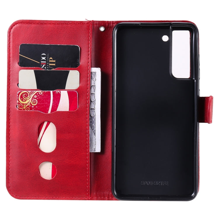 For Samsung Galaxy S21 FE Fashion Calf Texture Zipper Horizontal Flip Leather Case with Holder & Card Slots & Wallet