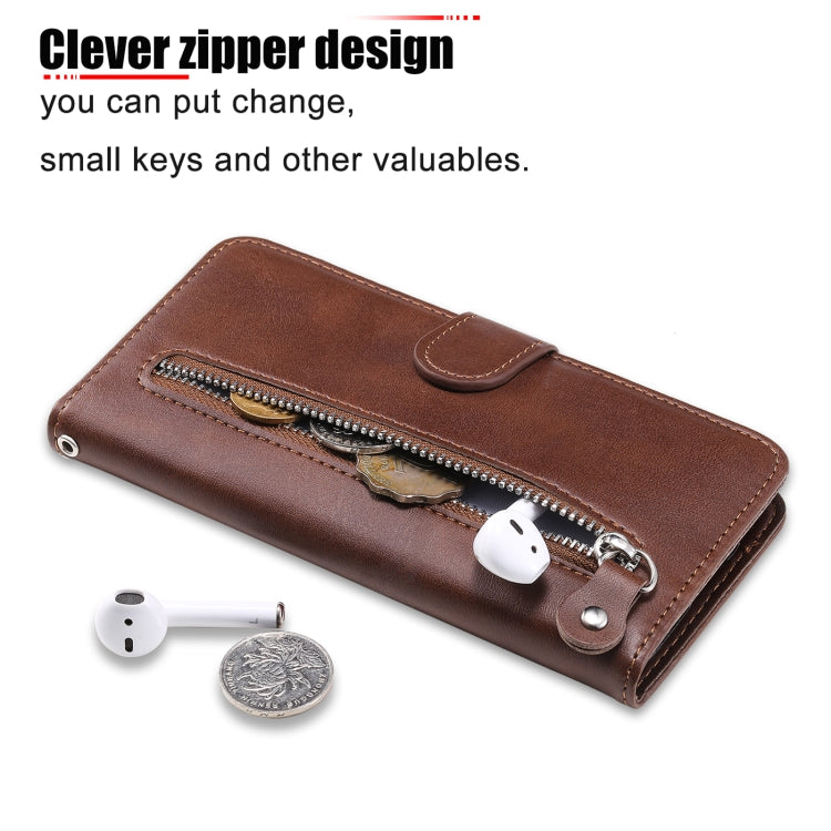 For Samsung Galaxy S21 FE Fashion Calf Texture Zipper Horizontal Flip Leather Case with Holder & Card Slots & Wallet