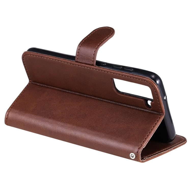 For Samsung Galaxy S21 FE Fashion Calf Texture Zipper Horizontal Flip Leather Case with Holder & Card Slots & Wallet
