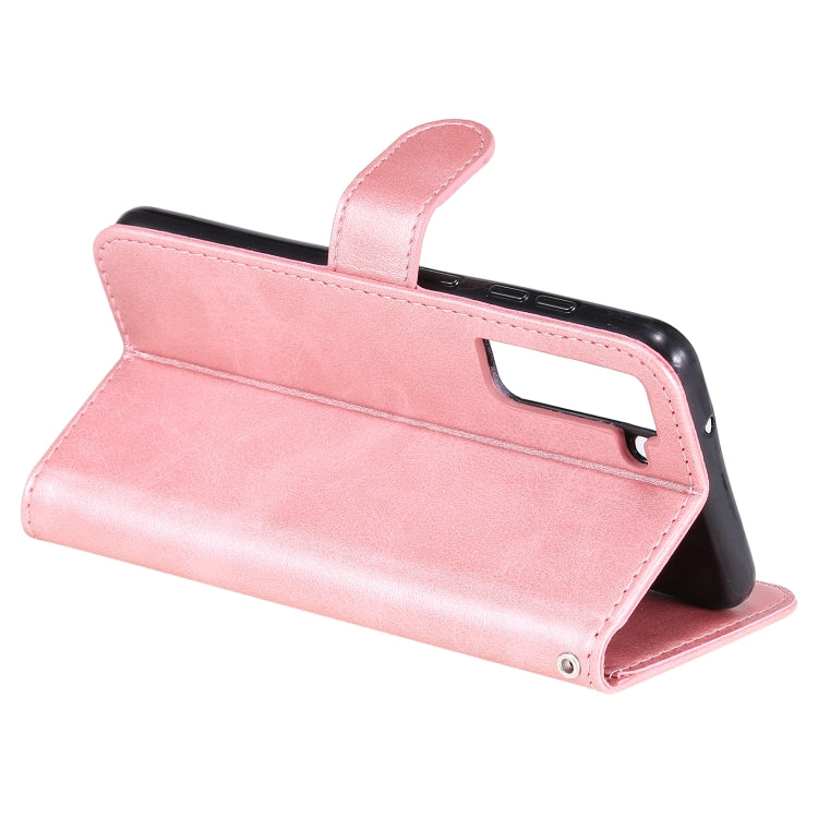For Samsung Galaxy S21 FE Fashion Calf Texture Zipper Horizontal Flip Leather Case with Holder & Card Slots & Wallet