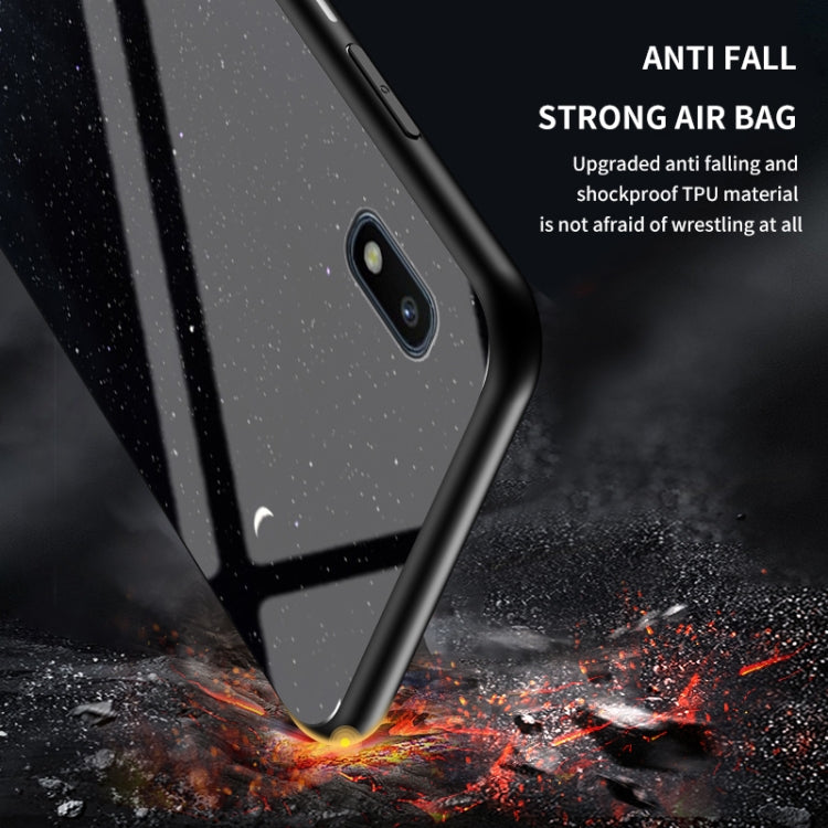For Samsung Galaxy A10 Starry Sky Painted Tempered Glass TPU Shockproof Protective Case