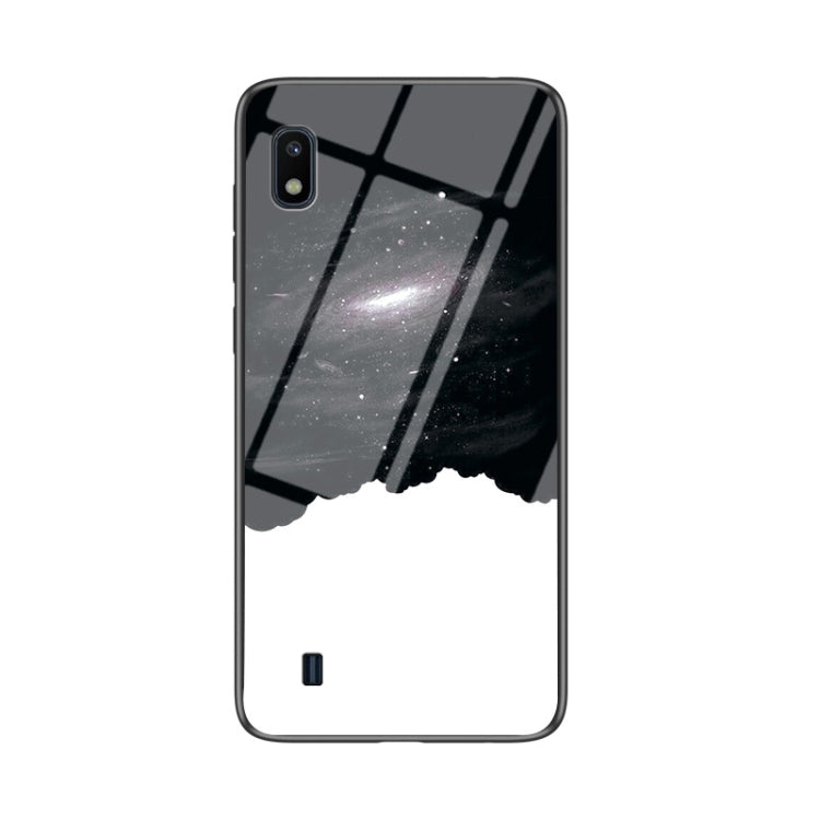 For Samsung Galaxy A10 Starry Sky Painted Tempered Glass TPU Shockproof Protective Case