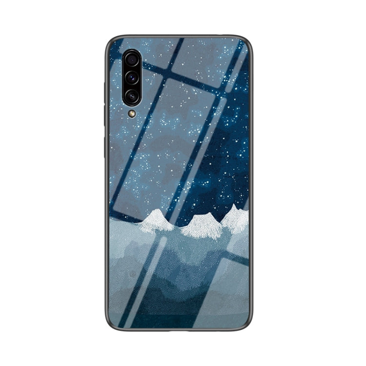 For Samsung Galaxy A50s / A30s Starry Sky Painted Tempered Glass TPU Shockproof Protective Case