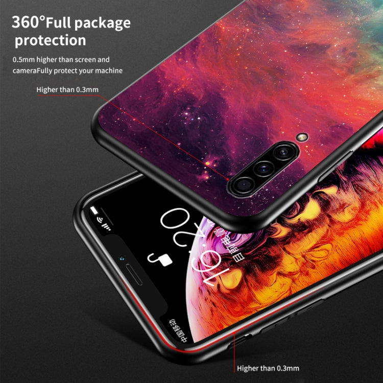 For Samsung Galaxy A50s / A30s Starry Sky Painted Tempered Glass TPU Shockproof Protective Case