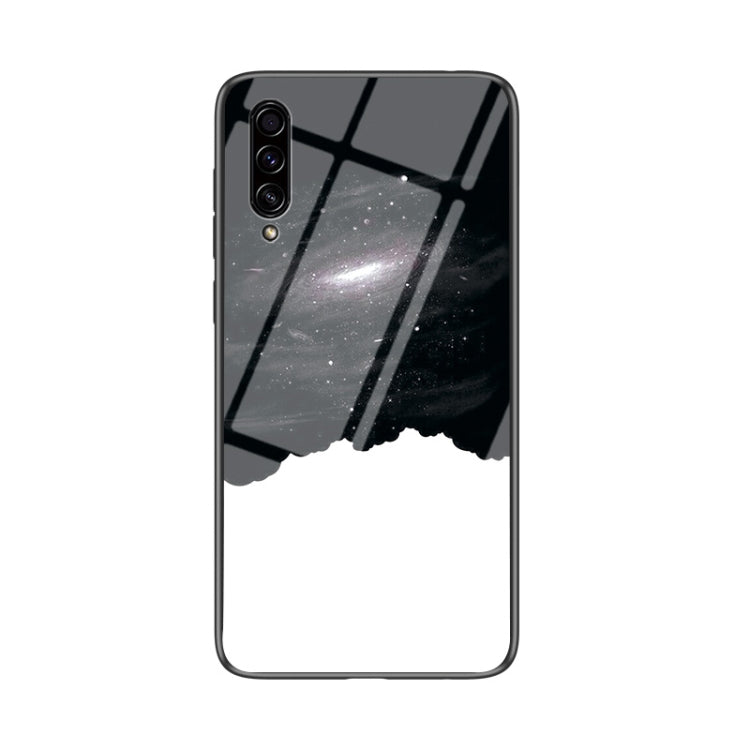 For Samsung Galaxy A50s / A30s Starry Sky Painted Tempered Glass TPU Shockproof Protective Case