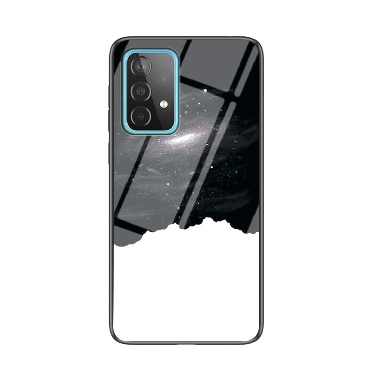 For Samsung Galaxy A52 5G / 4G Starry Sky Painted Tempered Glass TPU Shockproof Protective Case