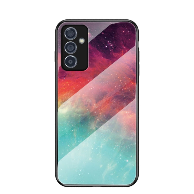 For Samsung Galaxy A82 Starry Sky Painted Tempered Glass TPU Shockproof Protective Case