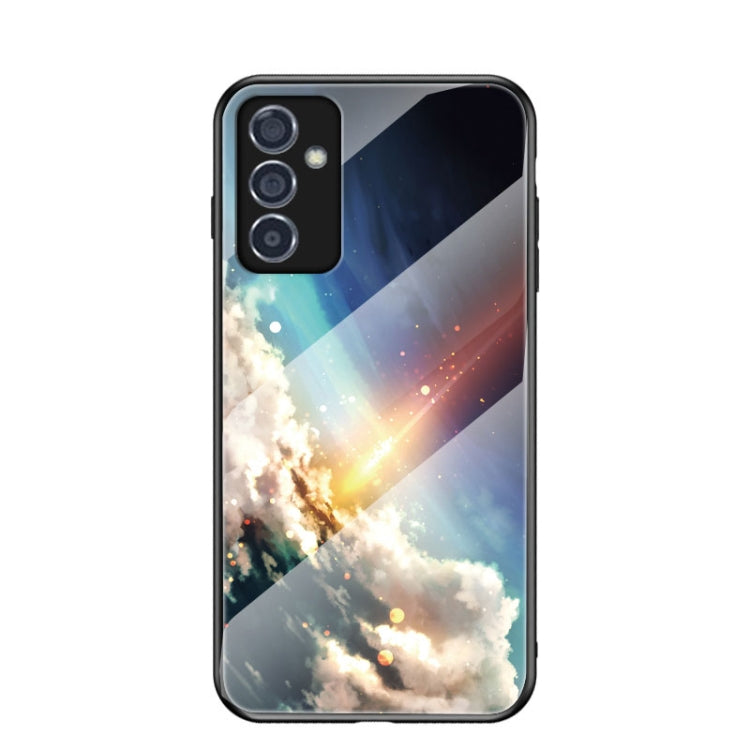 For Samsung Galaxy A82 Starry Sky Painted Tempered Glass TPU Shockproof Protective Case