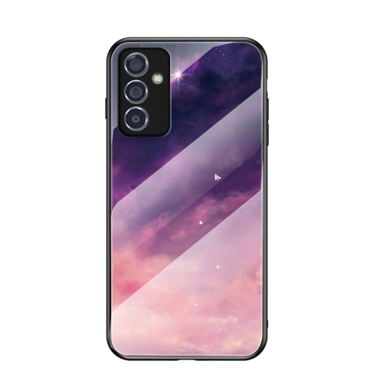 For Samsung Galaxy A82 Starry Sky Painted Tempered Glass TPU Shockproof Protective Case