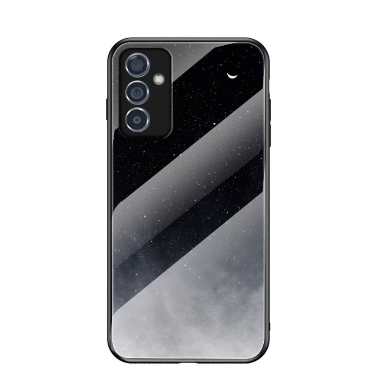 For Samsung Galaxy A82 Starry Sky Painted Tempered Glass TPU Shockproof Protective Case