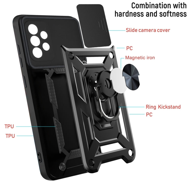 For Samsung Galaxy A52 Sliding Camera Cover Design TPU+PC Protective Case