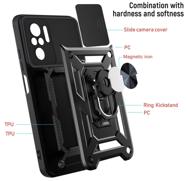 For Xiaomi Redmi Note 10 Sliding Camera Cover Design TPU+PC Protective Case