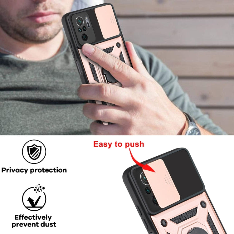 For Xiaomi Redmi Note 10 Sliding Camera Cover Design TPU+PC Protective Case