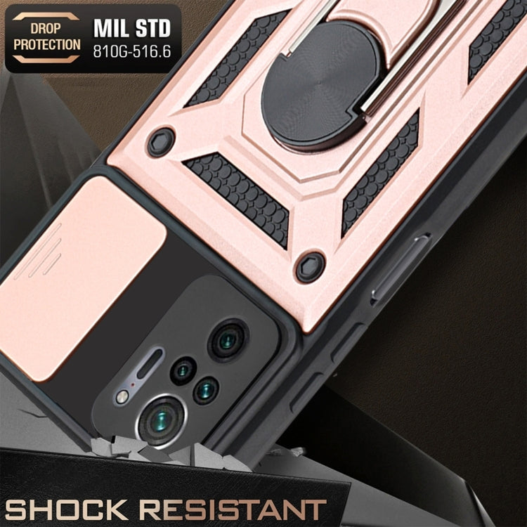 For Xiaomi Redmi Note 10 Sliding Camera Cover Design TPU+PC Protective Case