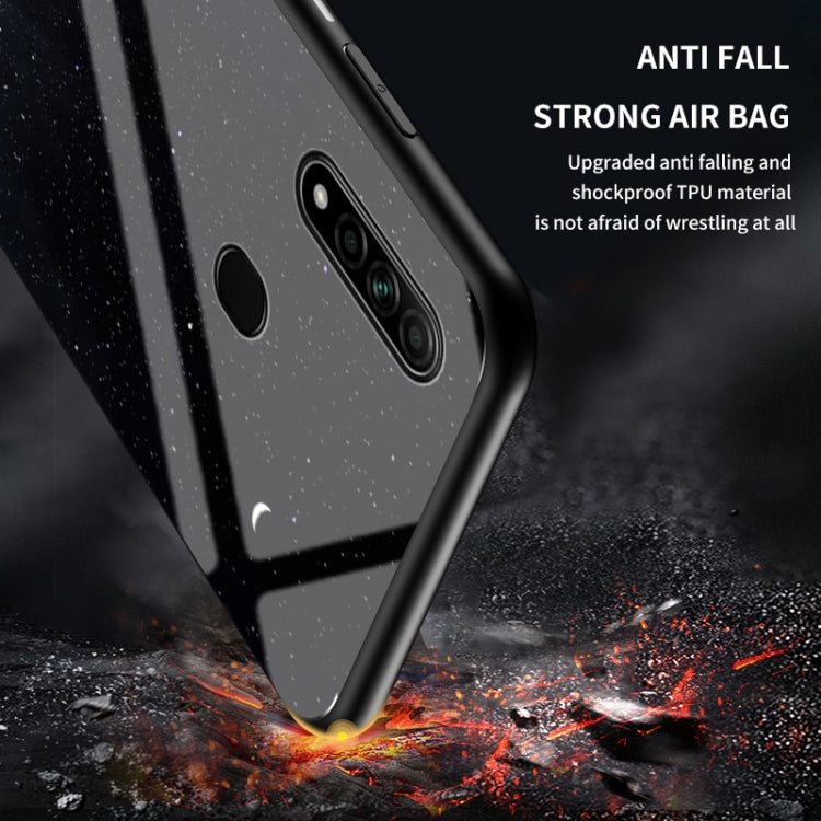 For OPPO A8 Starry Sky Painted Tempered Glass TPU Shockproof Protective Case