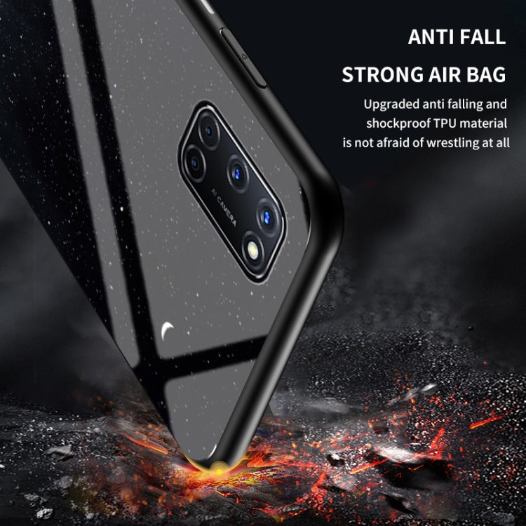 For OPPO A52 Starry Sky Painted Tempered Glass TPU Shockproof Protective Case