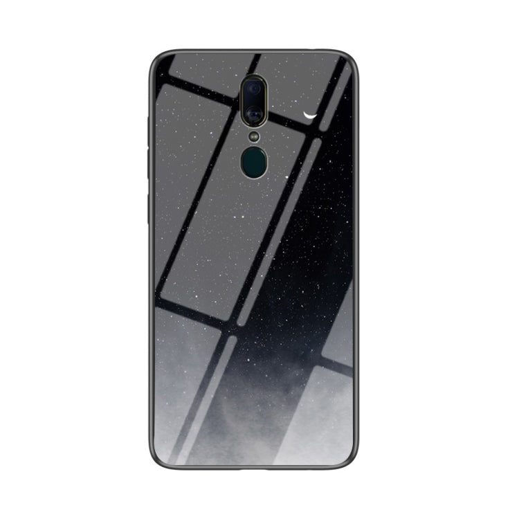 For OPPO F11 Starry Sky Painted Tempered Glass TPU Shockproof Protective Case