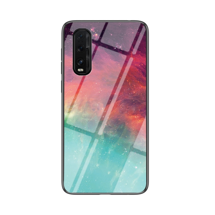 For OPPO Find X2 Starry Sky Painted Tempered Glass TPU Shockproof Protective Case