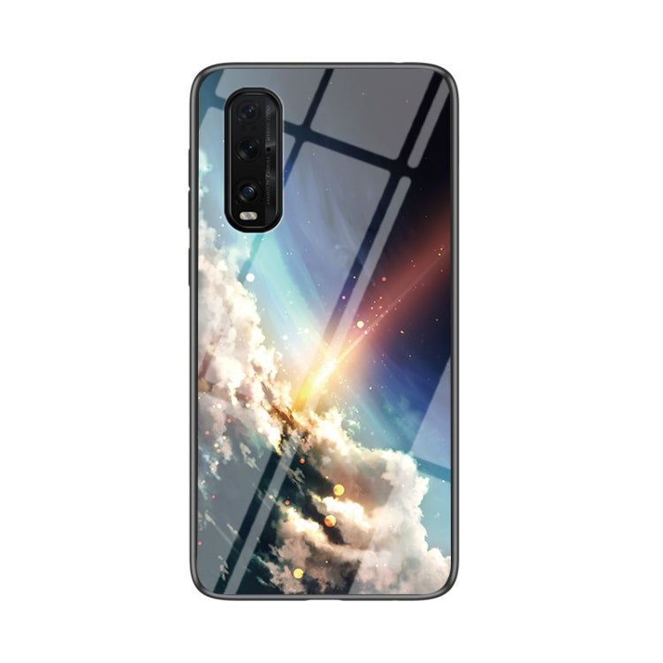 For OPPO Find X2 Starry Sky Painted Tempered Glass TPU Shockproof Protective Case