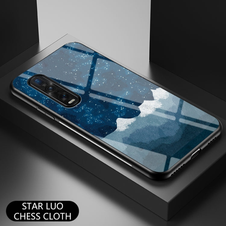 For OPPO Find X2 Pro Starry Sky Painted Tempered Glass TPU Shockproof Protective Case