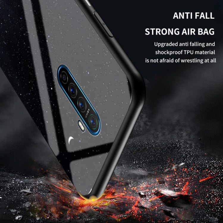 For OPPO Realme X2 Pro Starry Sky Painted Tempered Glass TPU Shockproof Protective Case
