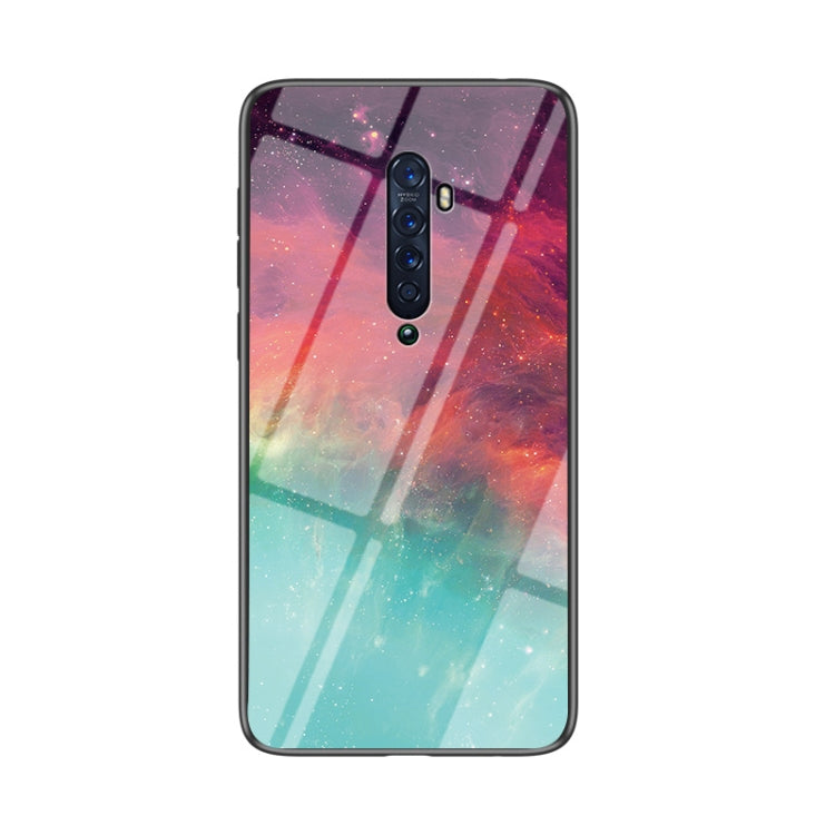 For OPPO Reno2 Starry Sky Painted Tempered Glass TPU Shockproof Protective Case