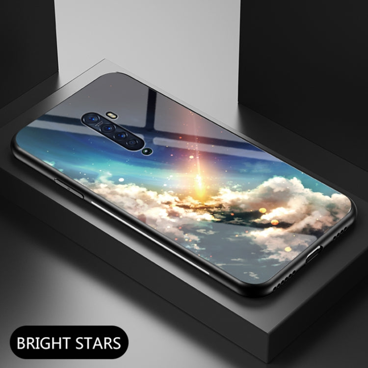 For OPPO Reno2 Starry Sky Painted Tempered Glass TPU Shockproof Protective Case