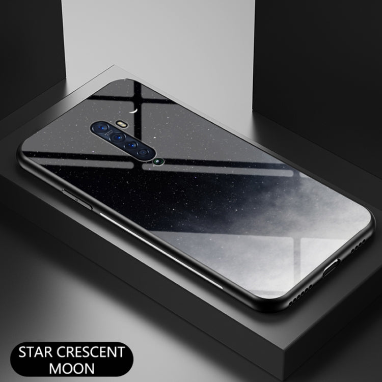 For OPPO Reno2 Starry Sky Painted Tempered Glass TPU Shockproof Protective Case