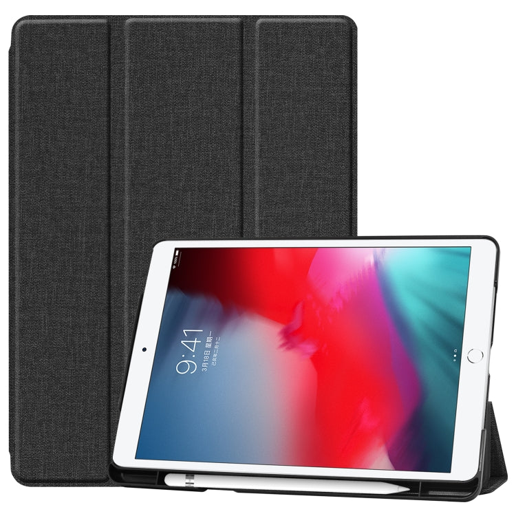 For iPad 10.2 2021 / 2020 / 2019 / Air 3 / Pro 10.5 / iPad 10.2 2020 Denim Texture Horizontal Flip Leather Case with Three-folding Holder & Sleep / Wake-up Function