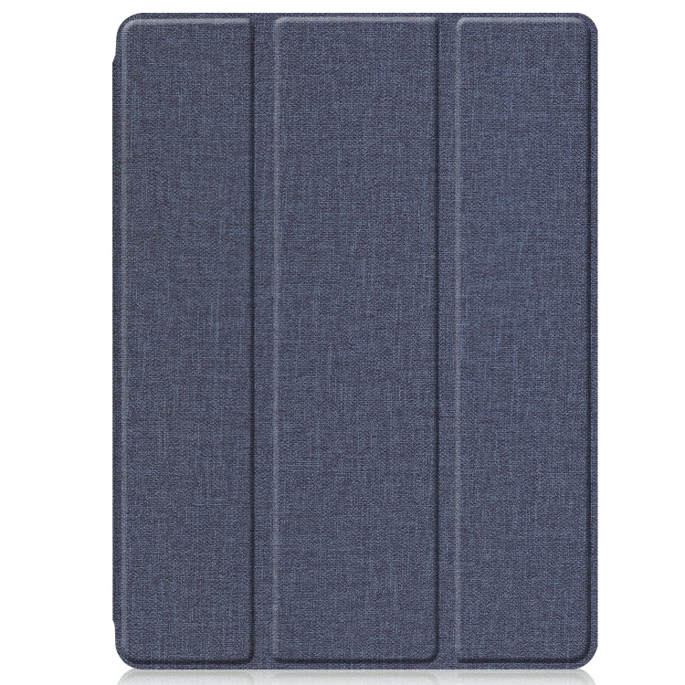 For iPad 10.2 2021 / 2020 / 2019 / Air 3 / Pro 10.5 / iPad 10.2 2020 Denim Texture Horizontal Flip Leather Case with Three-folding Holder & Sleep / Wake-up Function