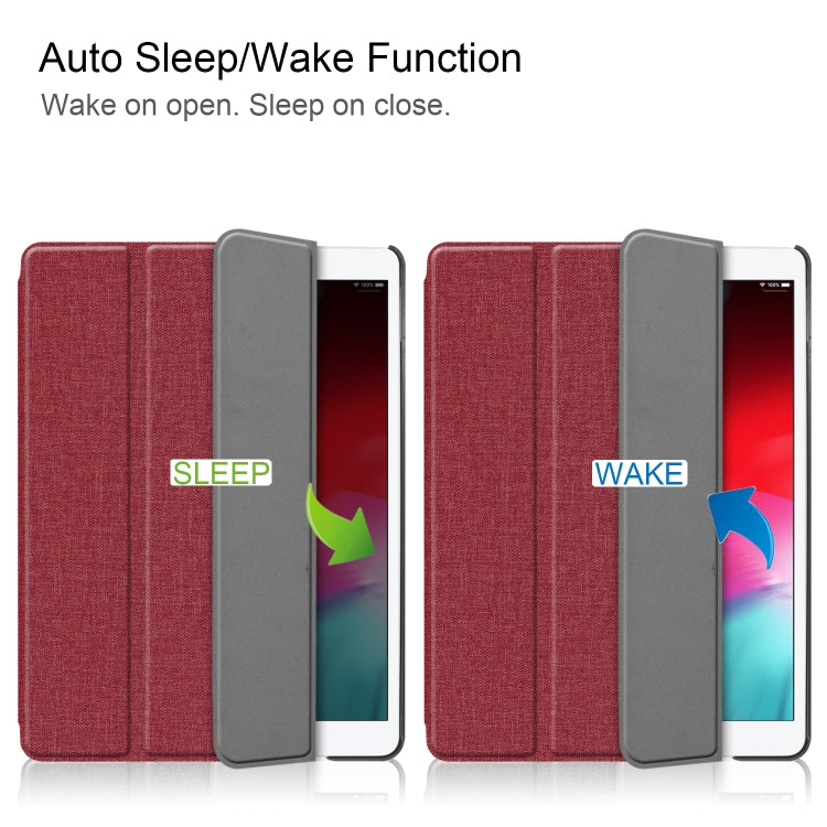 For iPad 10.2 2021 / 2020 / 2019 / Air 3 / Pro 10.5 / iPad 10.2 2020 Denim Texture Horizontal Flip Leather Case with Three-folding Holder & Sleep / Wake-up Function