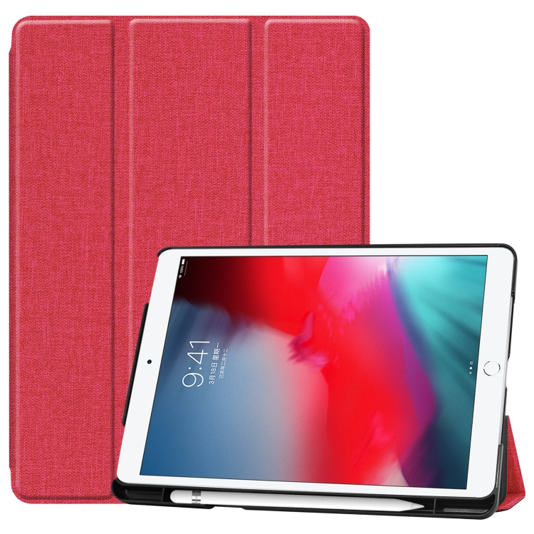 For iPad 10.2 2021 / 2020 / 2019 / Air 3 / Pro 10.5 / iPad 10.2 2020 Denim Texture Horizontal Flip Leather Case with Three-folding Holder & Sleep / Wake-up Function