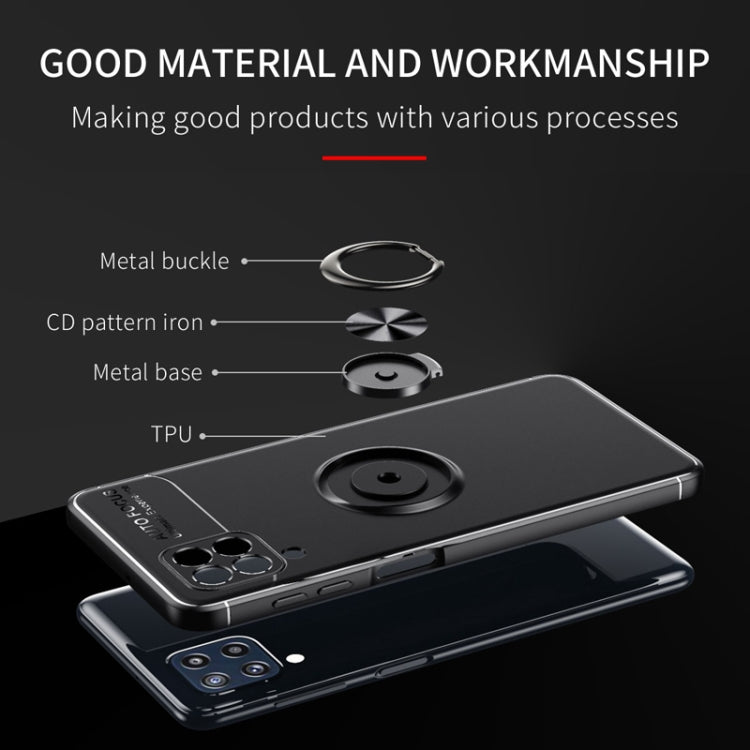 For Samsung Galaxy M32 Metal Ring Holder 360 Degree Rotating TPU Case