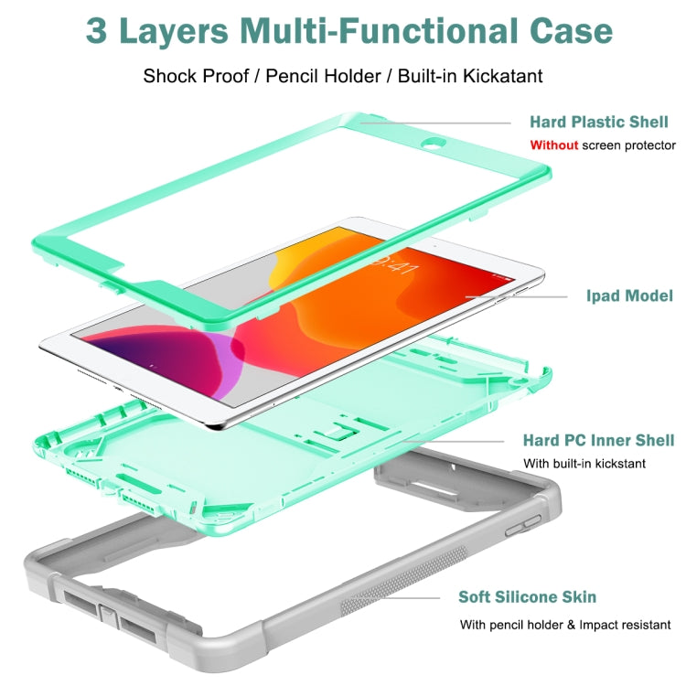 For iPad 10.2 2021 / 2020 / 2019 Silicone + PC Shockproof Protective Case with Holder