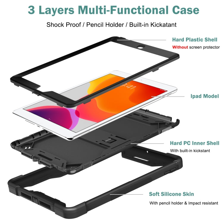 For iPad 10.2 2021 / 2020 / 2019 Silicone + PC Shockproof Protective Case with Holder