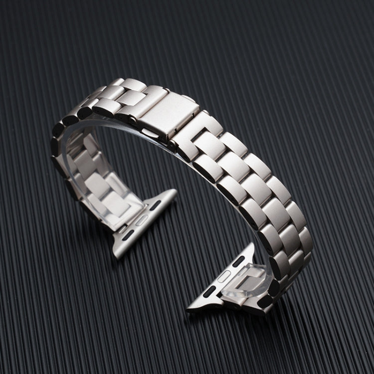 Three-beads Steel Watch Band For Apple Watch Ultra 49mm&Watch Ultra 2 49mm / Series 9&8&7 45mm / SE 3&SE 2&6&SE&5&4 44mm / 3&2&1 42mm  - Starlight