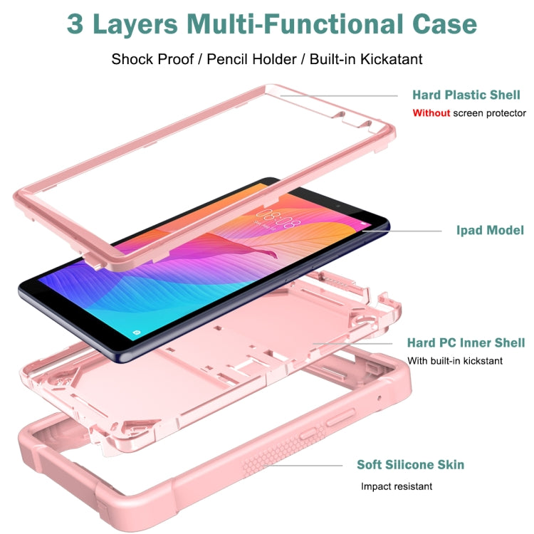 For Huawei MatePad T8 Silicone + PC Shockproof Protective Case with Holder