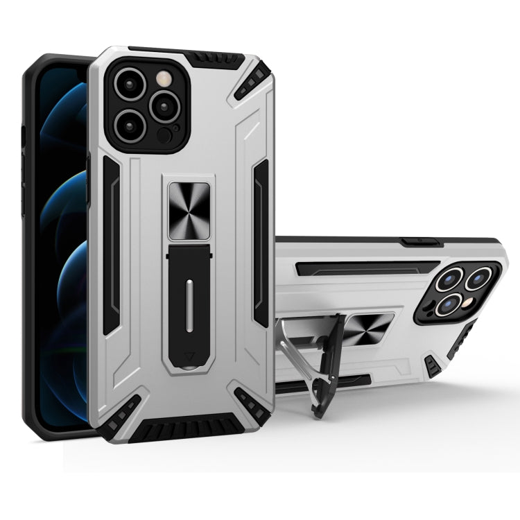 For iPhone 12 mini War-god Armor TPU + PC Shockproof Magnetic Protective Case with Folding Holder