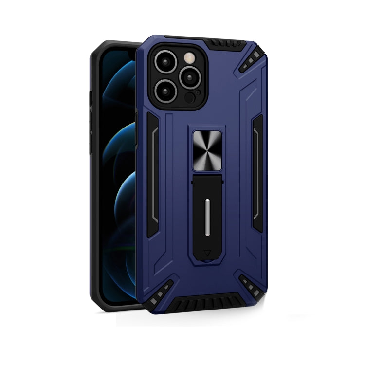 For iPhone 12 War-god Armor TPU + PC Shockproof Magnetic Protective Case with Folding Holder