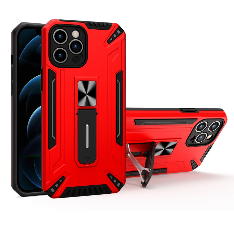 For iPhone 12 Pro War-god Armor TPU + PC Shockproof Magnetic Protective Case with Folding Holder