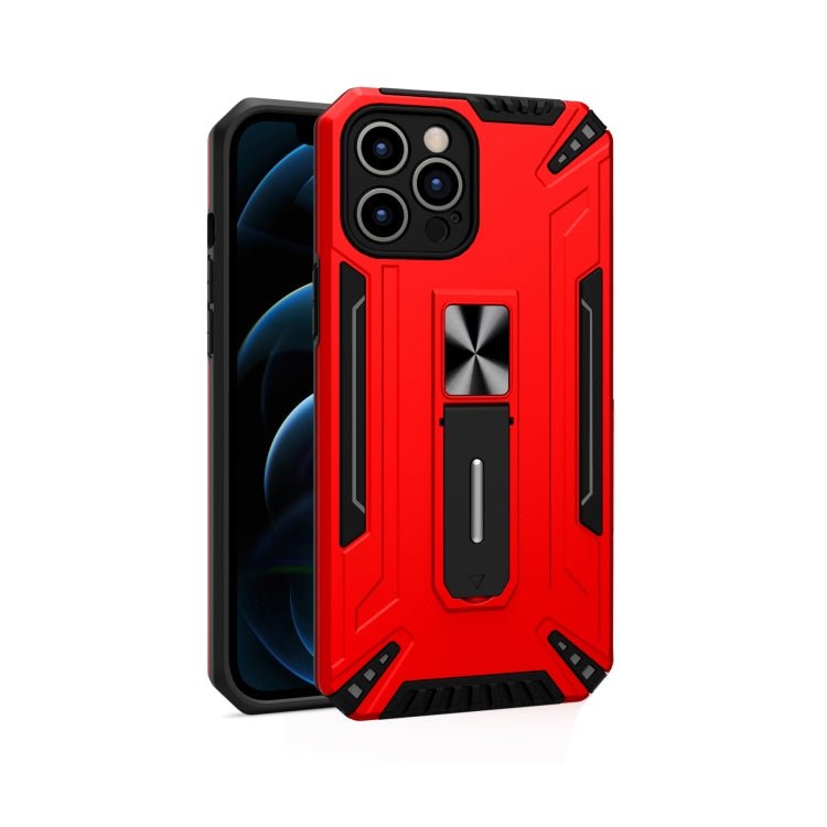 For iPhone 12 Pro War-god Armor TPU + PC Shockproof Magnetic Protective Case with Folding Holder