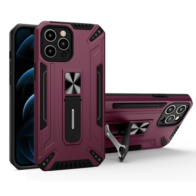 For iPhone 11 War-god Armor TPU + PC Shockproof Magnetic Protective Case with Folding Holder