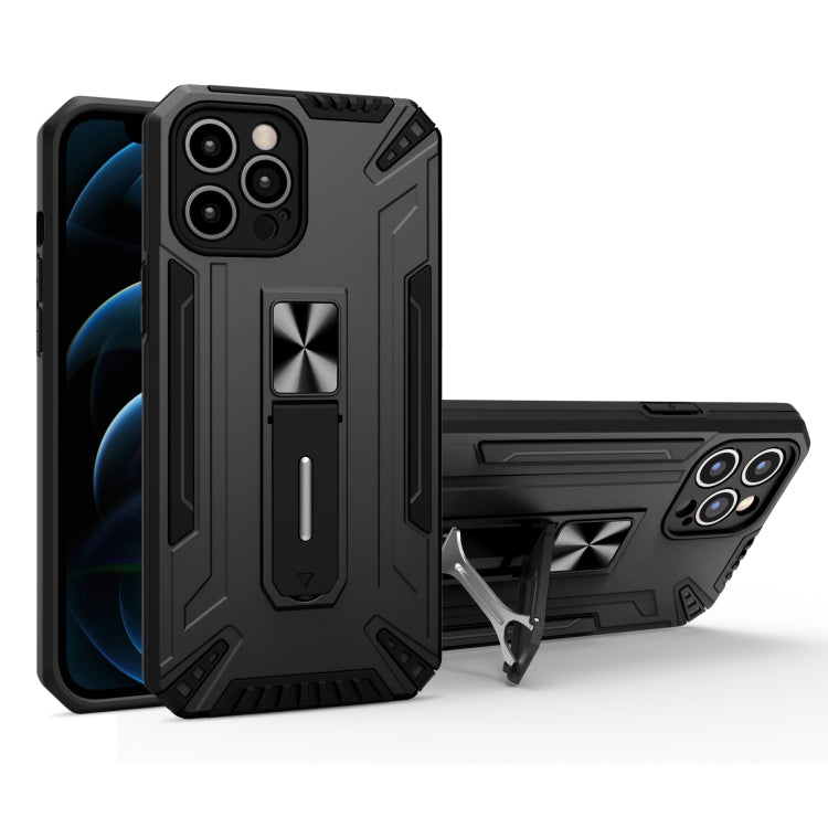 For iPhone 11 Pro War-god Armor TPU + PC Shockproof Magnetic Protective Case with Folding Holder