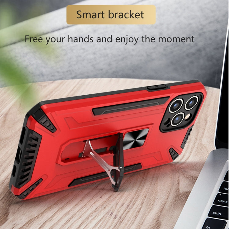 For iPhone 11 Pro Max War-god Armor TPU + PC Shockproof Magnetic Protective Case with Folding Holder
