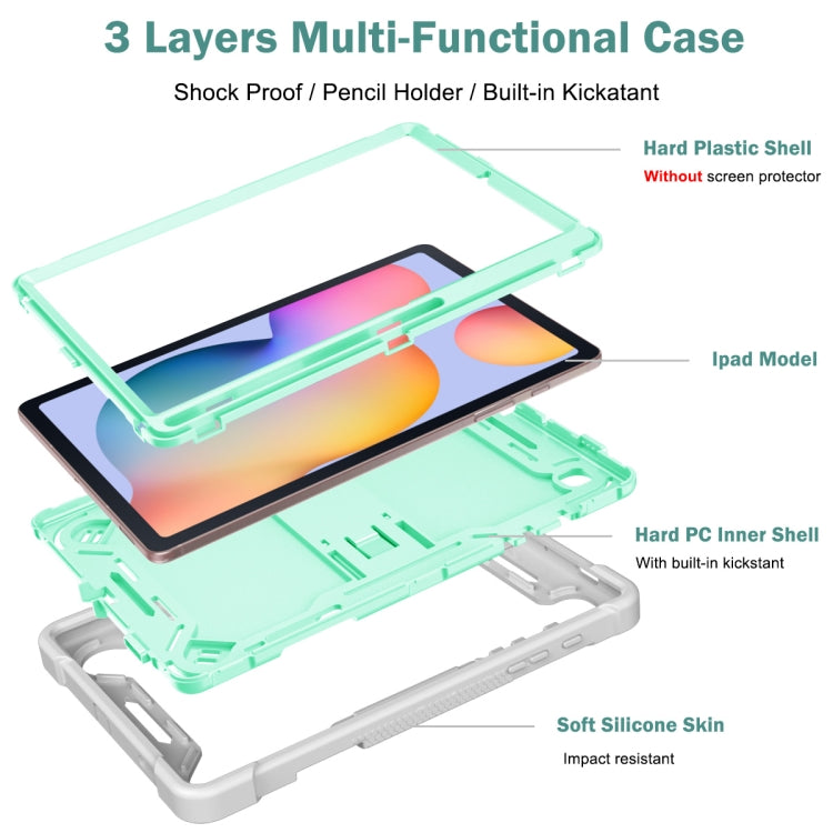 For Samsung Galaxy Tab S6 Lite Silicone + PC Shockproof Protective Case with Holder