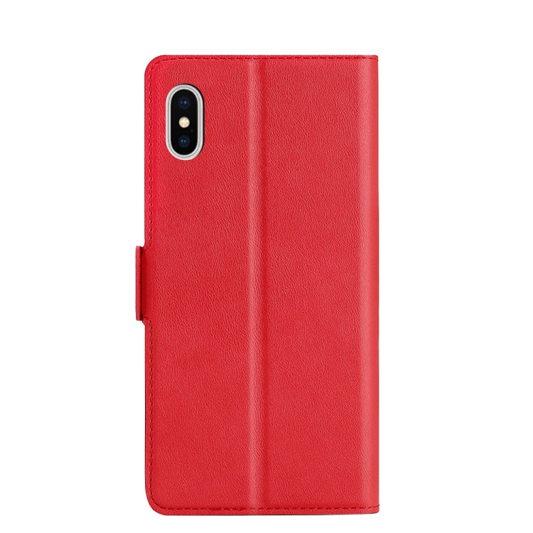 For iPhone X / XS Ultra-thin Voltage Side Buckle PU + TPU Horizontal Flip Leather Case with Holder & Card Slot