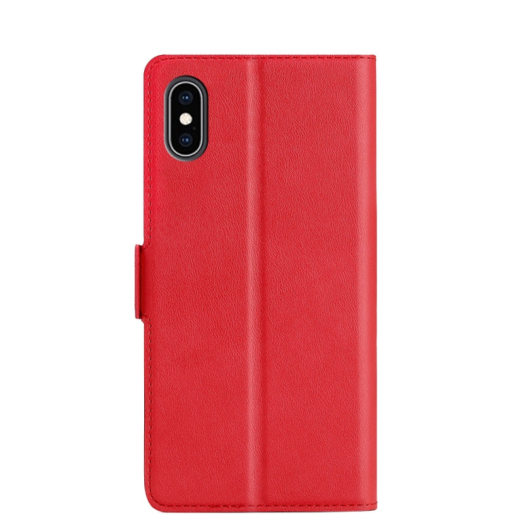 For iPhone XS Max Ultra-thin Voltage Side Buckle PU + TPU Horizontal Flip Leather Case with Holder & Card Slot