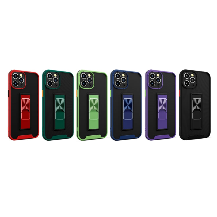 For iPhone 11 Dual-color Skin Feel TPU + PC Magnetic Shockproof Case with Invisible Holder