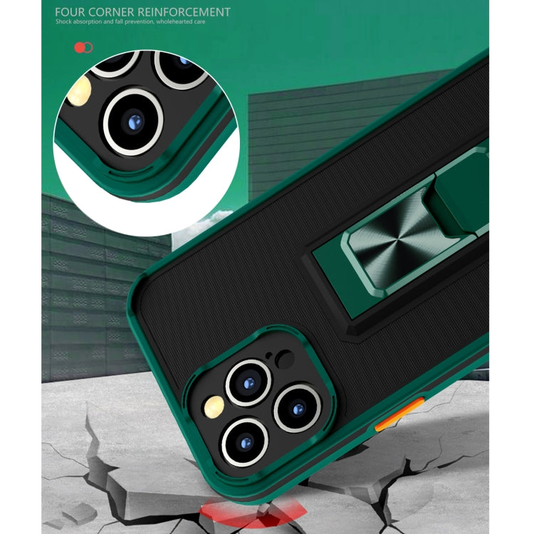 For iPhone 11 Dual-color Skin Feel TPU + PC Magnetic Shockproof Case with Invisible Holder